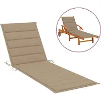 vidaXL Coussin de chaise longue beige 200x70x3 cm tissu oxford