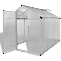 vidaXL Serre avec fondations Renforcée Aluminium 4,6 m²
