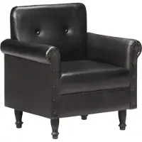 vidaXL Fauteuil noir cuir véritable