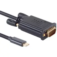 S-Impuls 10-59045 Adaptateur de câble vidéo USB C VGA (D-Sub) noir de 3m (3 m), Câble vidéo, Noir