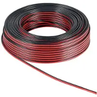 MaxTrack Câble de haut-parleur (100 m, 2.50 mm²² mm), Câble d'enceinte, Noir, Multicolore, Transparent, Rouge