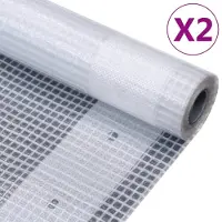 vidaXL Bâches de couverture grillagées 2 pcs 260 g/m² 4x8 m blanc