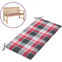 vidaXL Coussin de banc de jardin motif à carreaux rouges 100x50x3cm