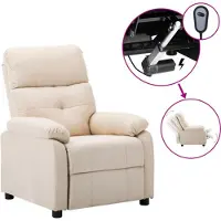 vidaXL Fauteuil relax électrique Crème Tissu
