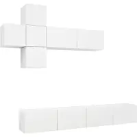 vidaXL Ensemble d'armoires TV 7 pièces blanc bois composite