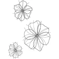 Bonprix Déco murale en forme de fleurs (Ens. 3 pces.)