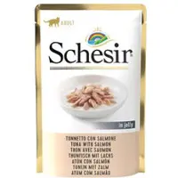 Schesir au thon avec saumon (gelée) pâtée pour chat (sachets 85g)