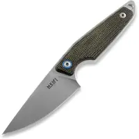 MKM Knives MKM Makro 1 Droppoint, Stonewashed Green Canvas Micarta couteau fixe, Jesper Voxnaes design