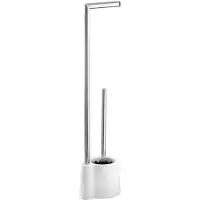 Wenko Ensemble WC sur pied - Avola - Chrome et plastique blanc