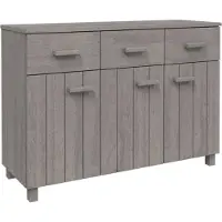 vidaXL Sideboard HAMAR gris clair 113x40x80 cm Pin massif
