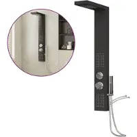 vidaXL Système de panneau de douche aluminium noir