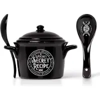 Alchemy England Bol à céréales Gothic de - Chaudron de Sorcière avec Cuillère - pour Indifférent - noir/blanc - Taille Standard