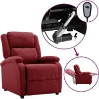 vidaXL Fauteuil relax électrique vin rouge tissu