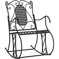 vidaXL Chaise à bascule 84 cm noir acier