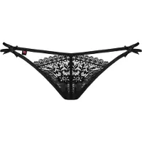 Obsessive Intensa - string femme dentelle à doubles lanières - noir