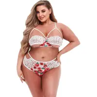 Baci White Floral Ensemble Lingerie En Dentelle XXL