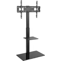 Goobay Support TV au sol Basic (taille L) - Support pour téléviseurs et moniteurs entre 37 et 70 pouces (94-178 cm) jusqu'à 40 kg, orientable