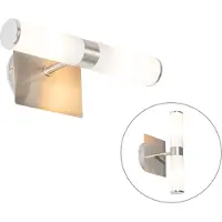 QAZQA Applique murale moderne pour salle de bain en acier IP44 2 lumières - Bath