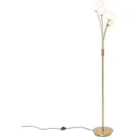 QAZQA Lampadaire moderne doré avec verre opale 5 lumières - Athènes