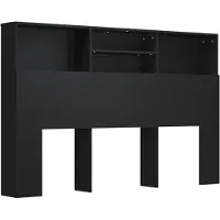 vidaXL Tête de lit avec étagères Noir 160x19x103,5 cm