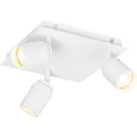 QAZQA Spot de plafond moderne blanc carré 3 lumières IP44 - Ducha