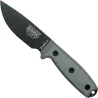 ESEE Model 3 Modified Pommel black blade, grey handle 3PM avec gaine + clip