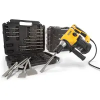 Powerplus Impact Hammer+17 Accessories 1500w Argenté One Size / EU Plug 220V