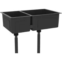 vidaXL Spüle Edelstahl schwarz