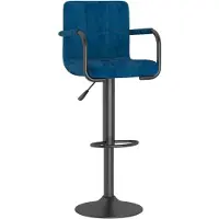 vidaXL Tabouret de bar en velours bleu
