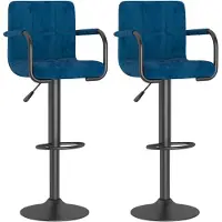 vidaXL Tabouret de bar 2 pcs. Velours bleu