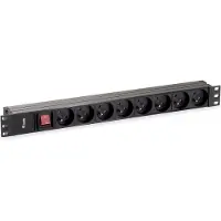 Equip 333285 Bâti de prises 19" (1HE)8x CEE7/5 1,8m (français)