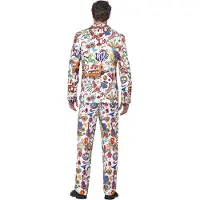 Smiffy'S Smiffys Costume groovy, Multicolore, avec veste, pantalon et cravate - XL