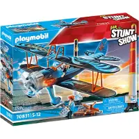 Playmobil Spectacle aérien acrobatique 70831, biplan Phoenix, jouet d'avion avec effets sonores, pour les enfants de 5 ans et plus