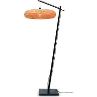 Good&Mojo - Lampadaire Palawan - Bambou noir/naturel - Ø77cm pour salon, chambre à coucher