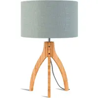 Good&Mojo - Lampe de table Annapurna - gris clair/bambou - Ø36cm lampe de table - lampe de chevet, salon, chambre à coucher