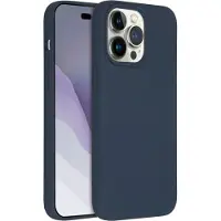 Accezz Coque Liquid Silicone pour Apple iPhone 14 Pro Max - Bleu foncé