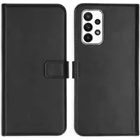 Selencia Étui portefeuille en cuir véritable Samsung Galaxy A23 (5G) - Noir