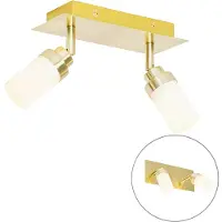 QAZQA Spot de salle de bain moderne en laiton 2 lumières IP44 - Japie