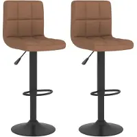 vidaXL Tabouret de bar 2 pcs tissu marron