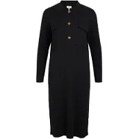 Object Noelle Polo Knit Long Sleeve Dress Noir XS Femme