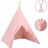 vidaXL Tente tipi d'enfants avec sac Peau de pêche Rose 120x120x150 cm