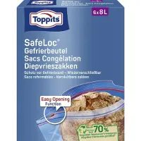 Toppits Sac de congélation à double fermeture, Emballage alimentaire, Transparent