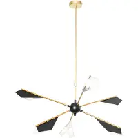 QAZQA Suspension design noir et or 6 lumières - Sinem