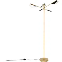 QAZQA Lampadaire design noir avec or 3 lumières - Sinem