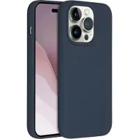 Accezz Coque Liquid Silicone avec MagSafe pour Apple iPhone 14 Pro - Bleu foncé