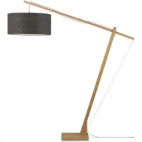 Good&Mojo - Lampadaire Montblanc - Bambou/gris foncé - 175x60x207cm pour salon, chambre à coucher