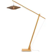 Good&Mojo - Lampadaire Bali - Bambou/noir - 175x60x207cm pour salon, chambre à coucher