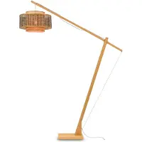 Good&Mojo - Lampadaire Bhutan - Bambou/noir - 165x50x207cm pour salon, chambre à coucher