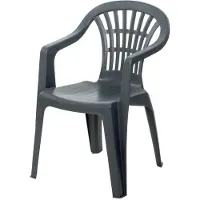 Fun Fauteuil De Jardin Empilable Plastique Gris Anthracite Lyra
