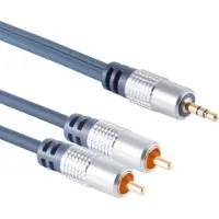 S-Impuls Câble audio RCA 2x - jack 3,5mm 5,0m ** Home Cinéma (5 m, Câbles Cinch)
